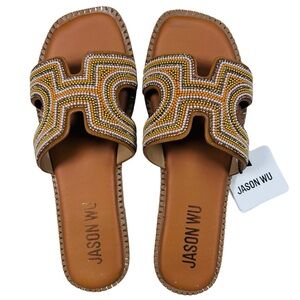 JASON WU Randi Sandal Beaded 8.5 Resortwear Wedding Bachelorette Coastal